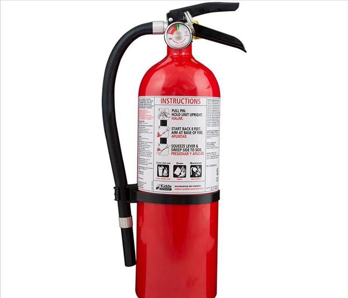 A red fire extinguisher 
